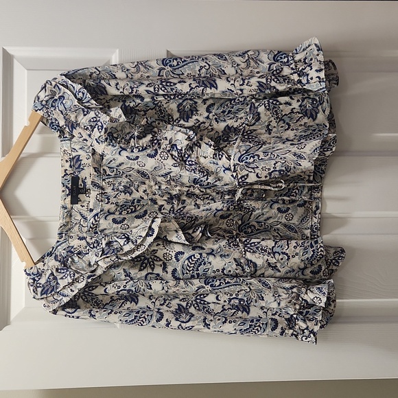 Blue and white floral blouse - Picture 1 of 3